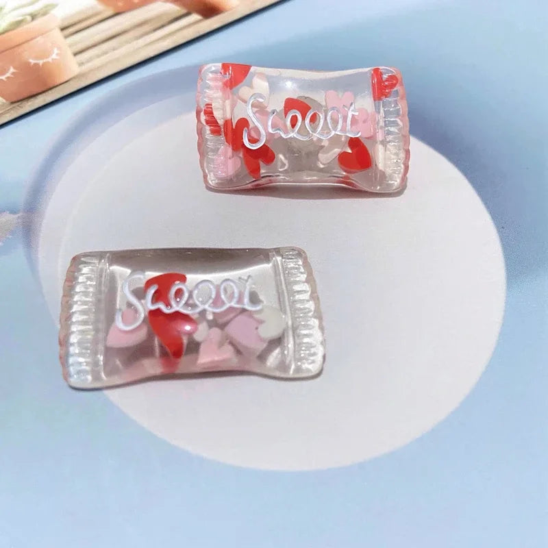 magnets réfrigérateur transparents coeurs étoiles sweet résine boîte bonbons décorative enfantine party stickers