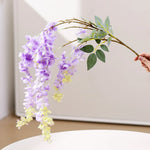 guirlande artificielle fleurs rouge orange bleu rose moderne extérieur accrochée decoration maison jardin mariage