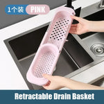 panier drainage rétractable bleu perforé moderne rangement vaisselle gants savon brosse