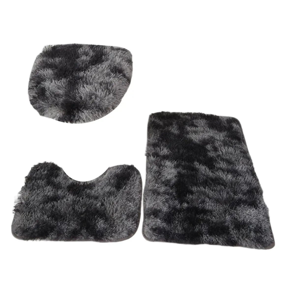 tapis bain ensemble moderne trois pièces rose noir rouge beige