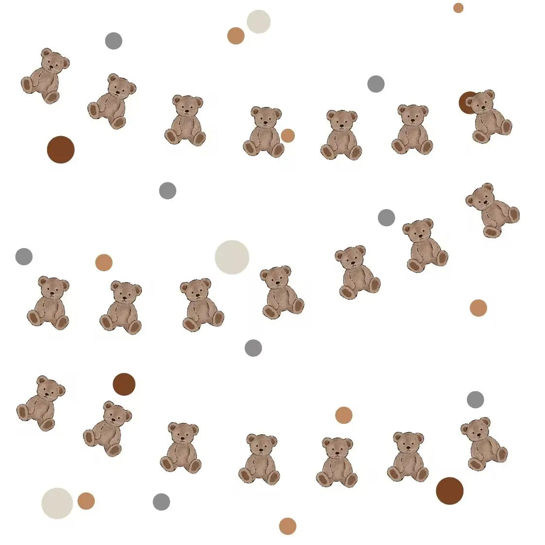 guirlande ours chapeaux fête anniversaire décoration enfantine marron beige blanc