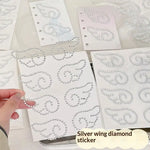 sticker decoratif ailes ange strass blanc rose bleu argent adhésif élégant décoration diy cadeau