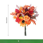 décoration intérieure bouquet fleurs artificielles automnales orange rouge vert noël halloween rustic