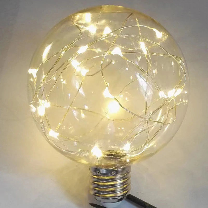 ampoules led décoratives transparentes rose fil cuivre lumière rvb éclairage intérieur féerique vintage 8cm