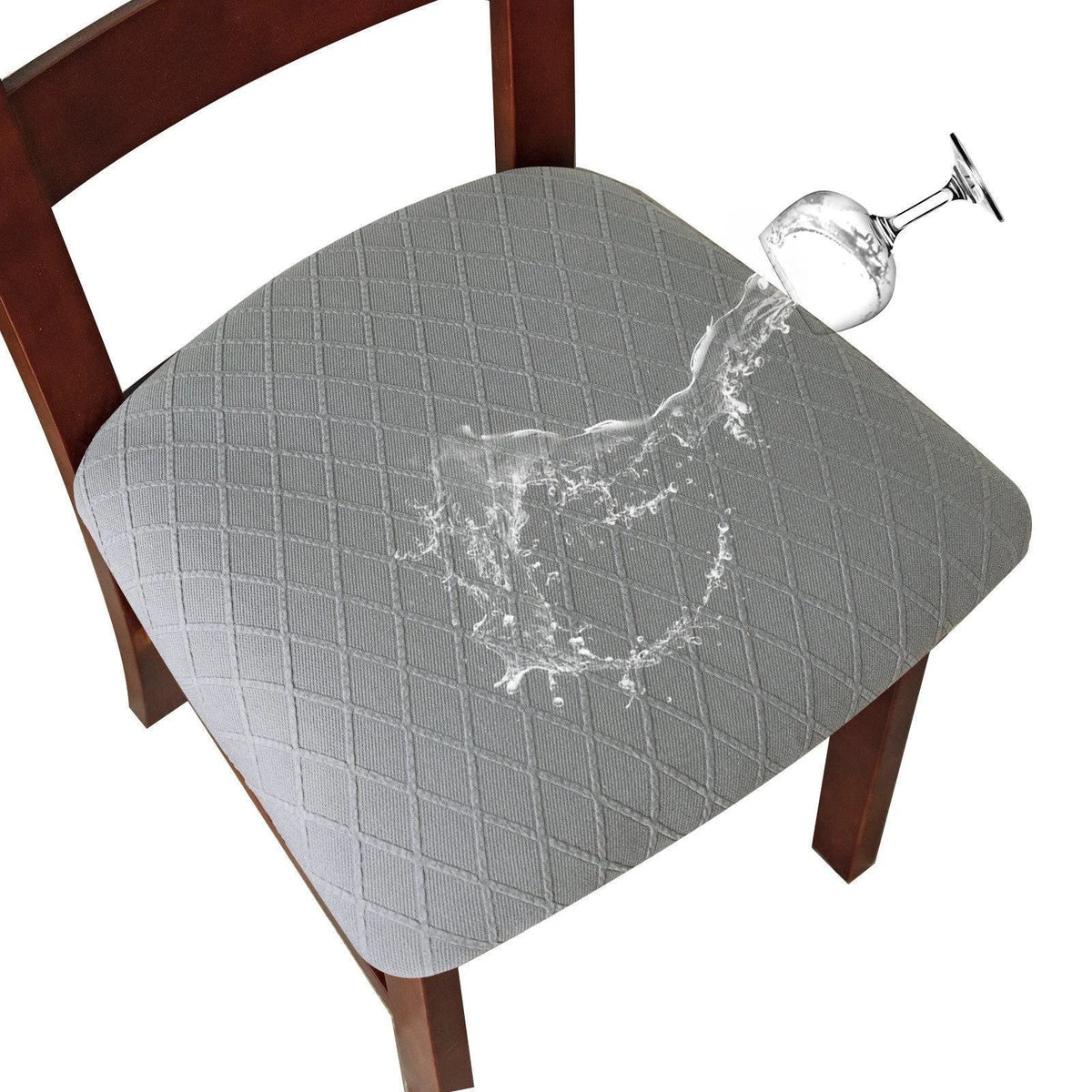 housse chaise imperméable amovible lavable polyester motif carreaux gris noir rouge marron moderne