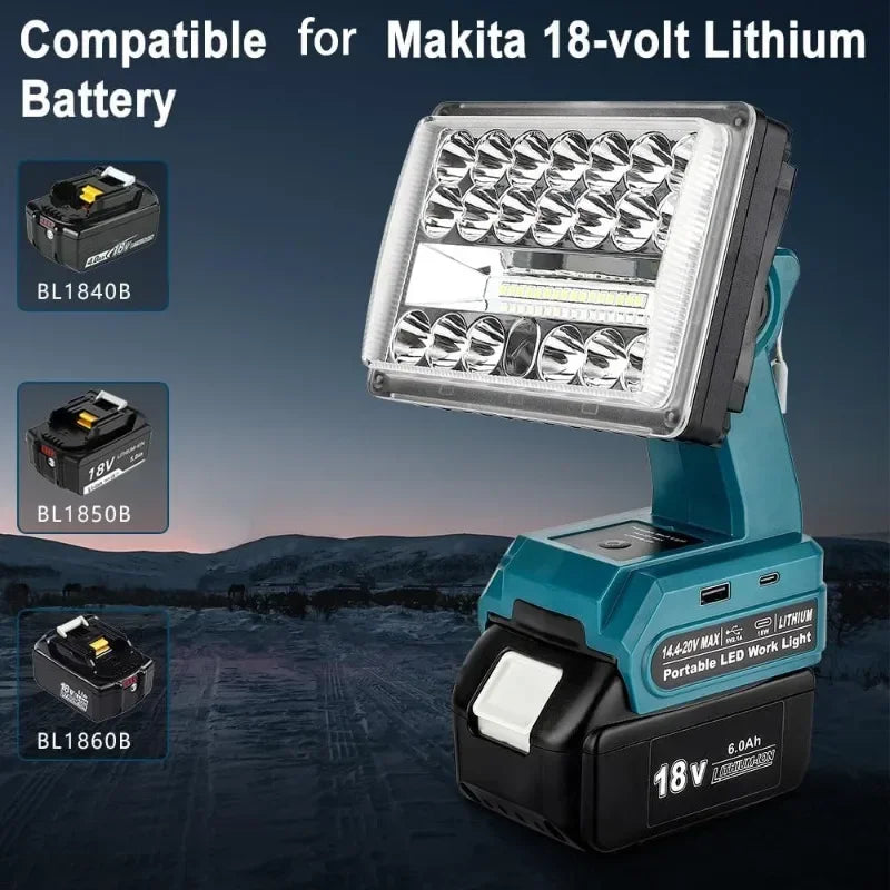 lampe travail led portable bleu jaune rouge usb type makita dewalt milwaukee bosch
