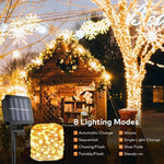 guirlande lumineuse solaire extérieur blanc chaud fil cuivre led jardin terrasse décoration nuit étanche