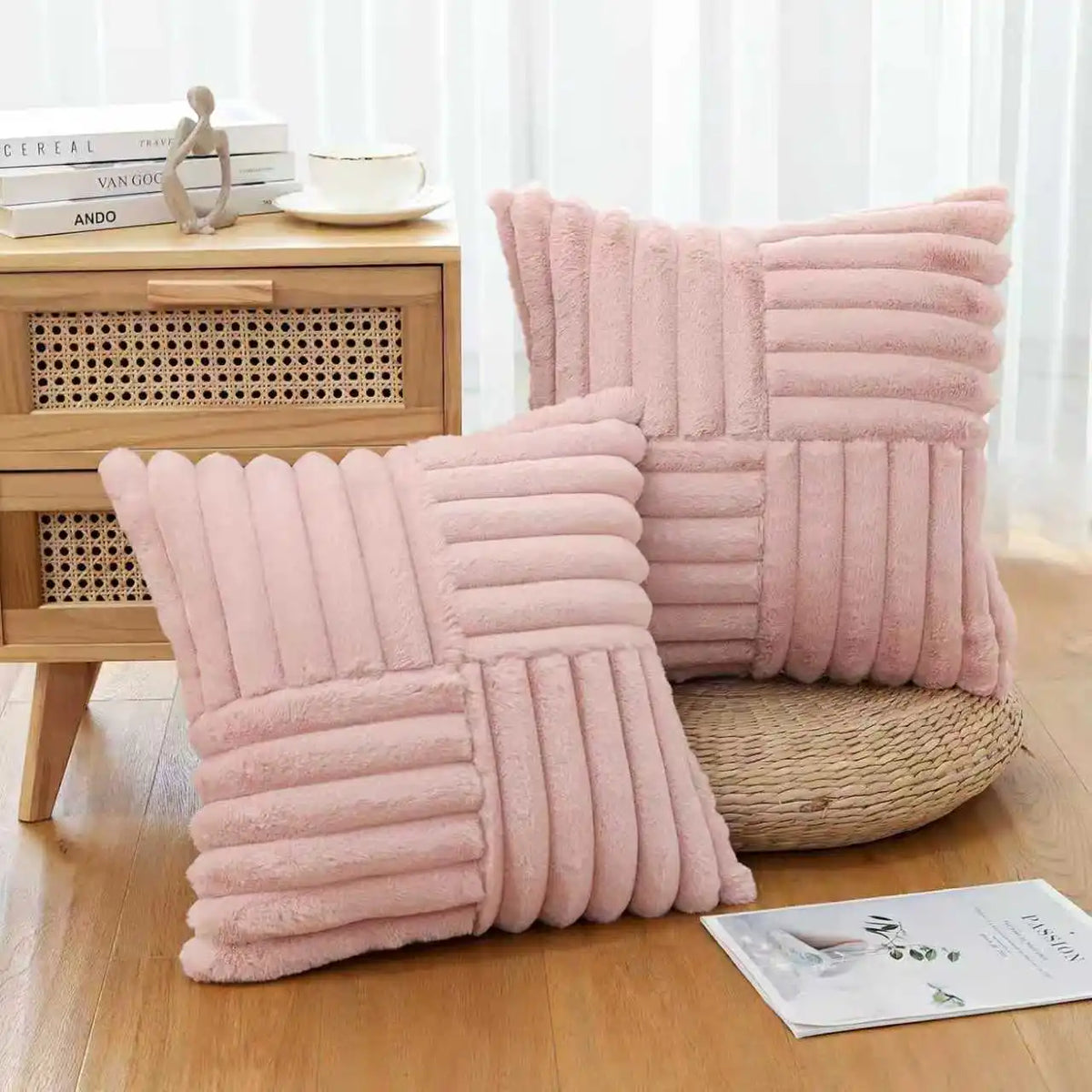 housses coussin polyester rayées blanc modernes adhésives occasionnelle décoration maison