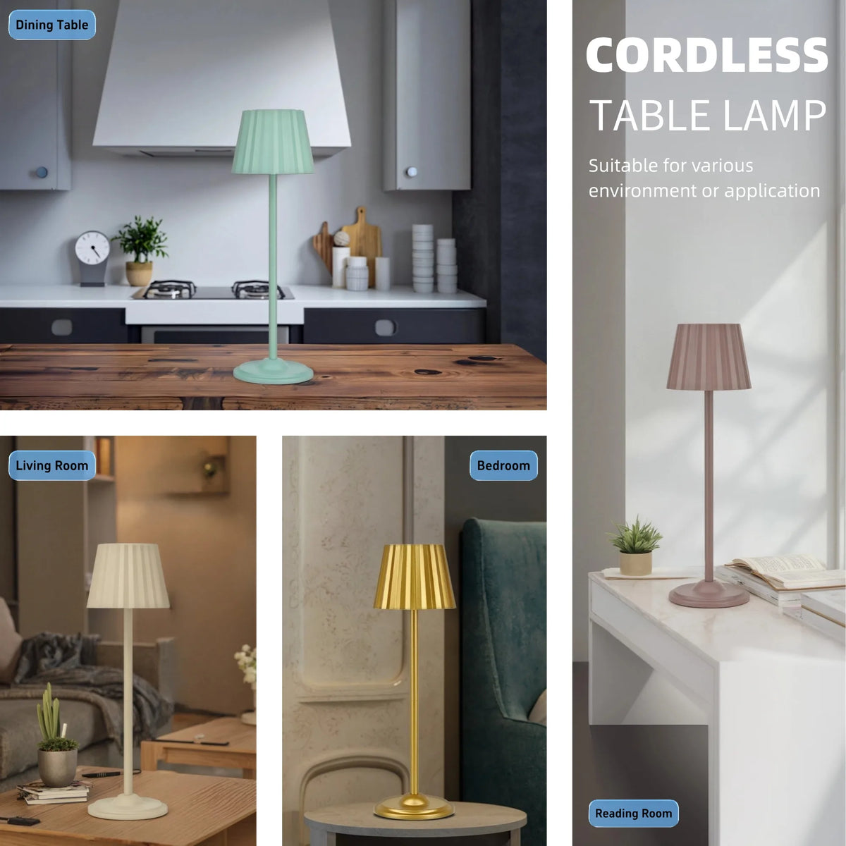 lampe table dorée plissée moderne batterie led rechargeable 5v cem rohs