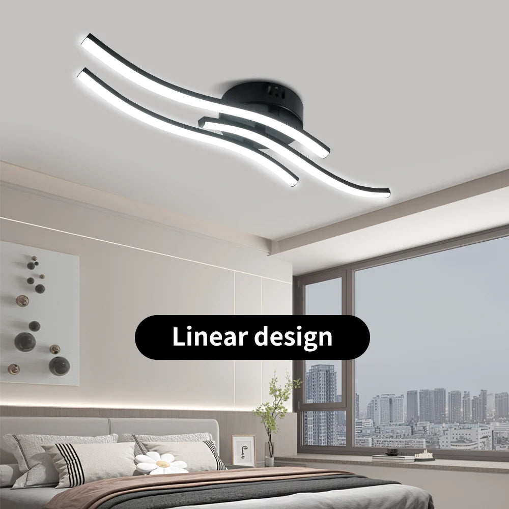 lampe led blanc moderne minimaliste linéaire éclairage intérieur salon chambre coucher