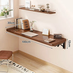 tablette murale bois marron foncée facile moderne cuisine chambre coucher multifonctionnelle pliante droite