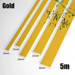 ruban decoratif or moderne adhesif 5m different largeurs lisse