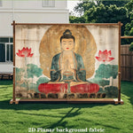 tapisserie murale vintage bouddha lotus zen multicolore traditionnelle salon chambre