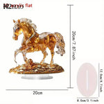 cheval résine transparente socle doré décoration intérieure table transparent ambré