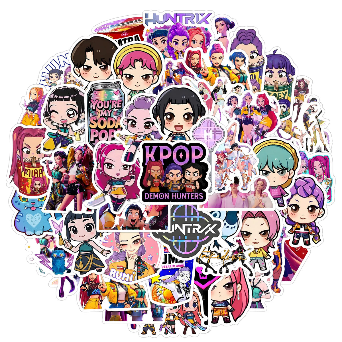 autocollants adhésifs multicolores dessins animés personnages cartoon tasses téléphones portables