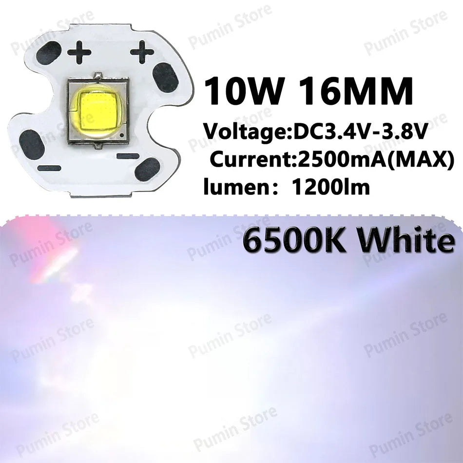 LED haute puissance 1W 3W 5W 10W blanc froide 16mm 20mm éclairage vélo phare