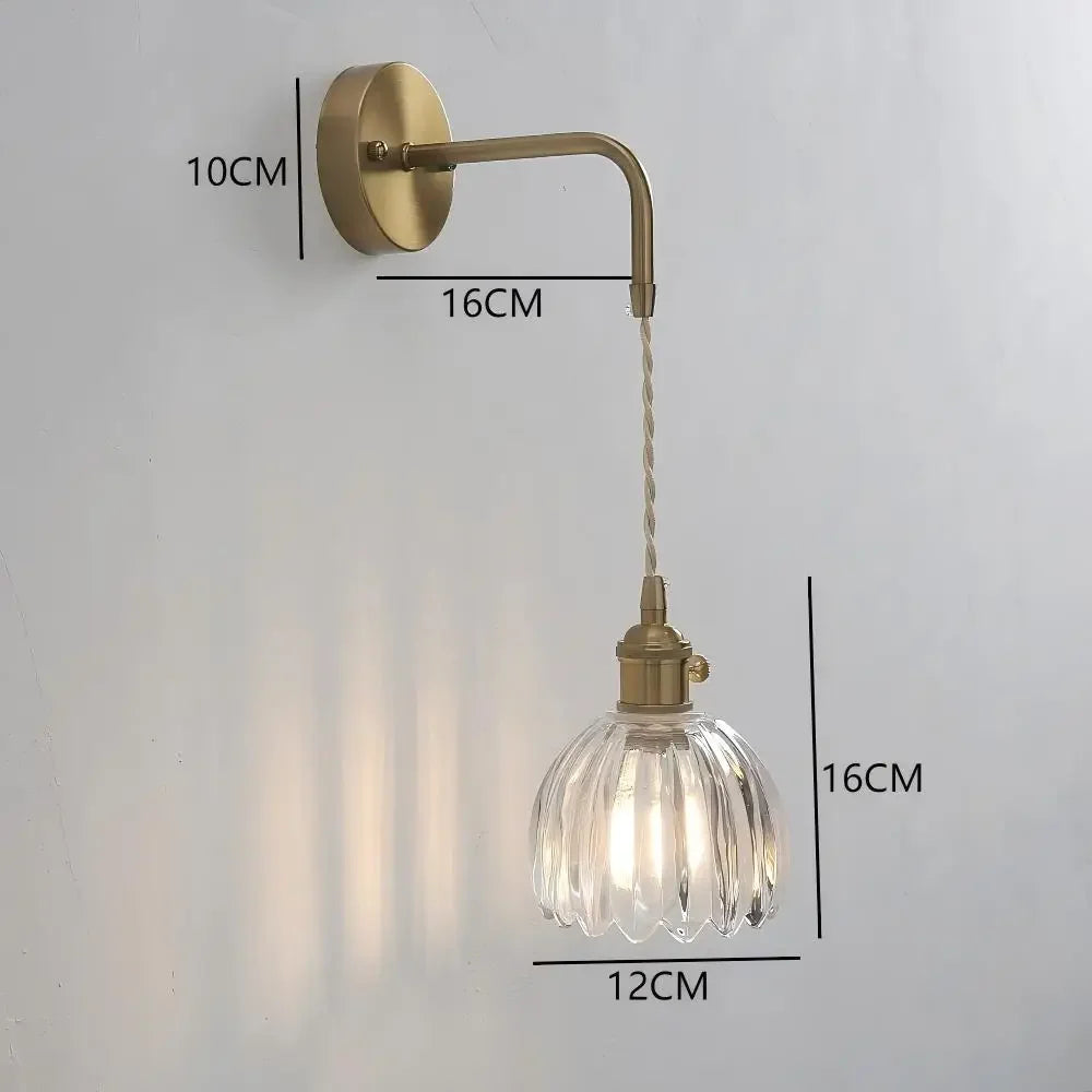 lampe murale moderne verre floral or vert translucide vintage fixée mur led contemporain