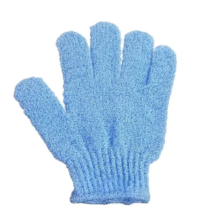 gants bain exfoliants doux microfibre violet rose jaune bleu vert