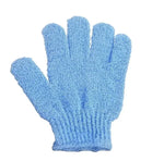 gants bain exfoliants doux microfibre violet rose jaune bleu vert