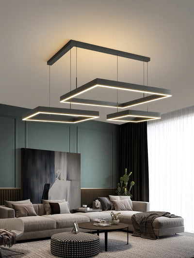 Lustre LED moderne aluminium salon