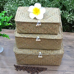 coffre provisions réutilisable osier couleur brun clair rustique respectueux environnement utilisation multiple articles divers