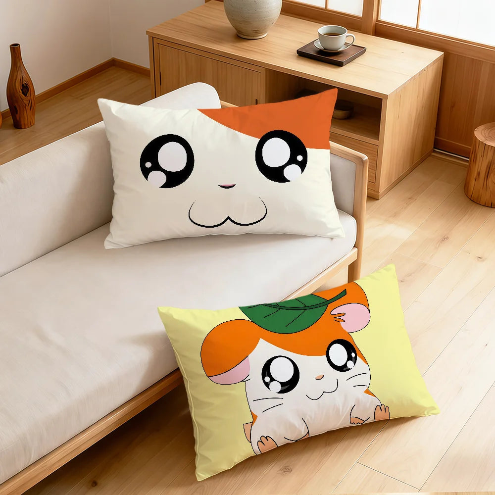 housse coussin rectangulaire souris cartoon kawaii décorative canapé salon chambre maison blanche