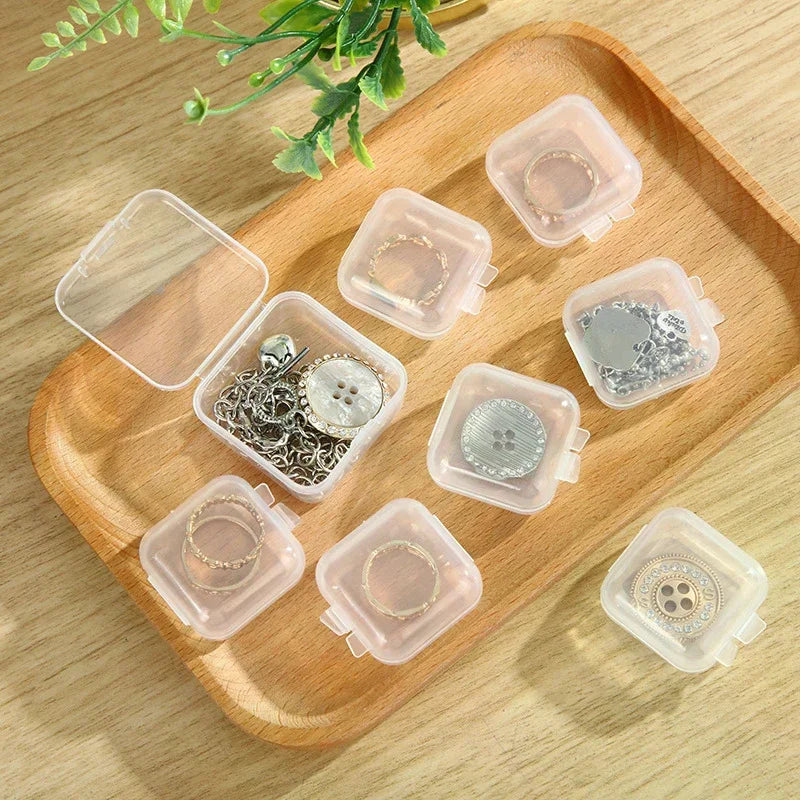 boîtes rangement bijoux transparentes clips fermeture moderne anneaux boutons chaînes fermoirsscriçãopta