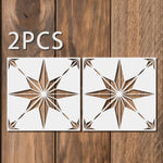pochoir stencil étoile géométrique blanc moderne peinture mur sol décoration diy 30cm