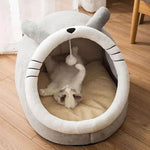 lit chat gris rose vert doux velouté confortable antiderapante coussin double face boule suspendue