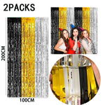 rideau franges métalliques couleurs vives mariage anniversaire décoration festive adhésif pack deux