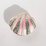 coquillage décoratif boîte rangement velours strass rayures horizontales boucles oreilles moderne respectueux environnement