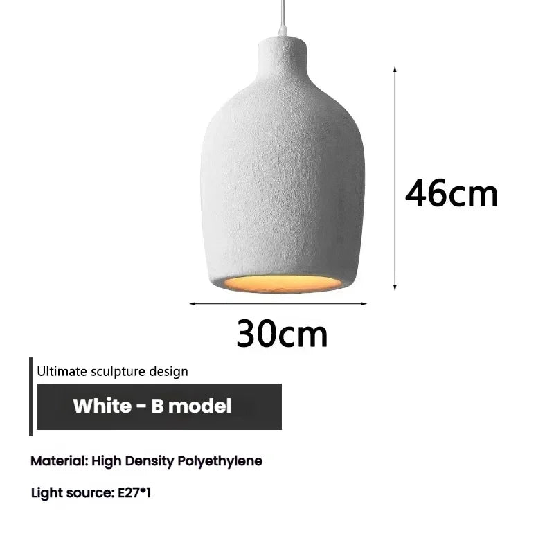 suspension lumineuse moderne beige clair texturée câble suspendu minimaliste lumière led
