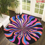 tapis rond moderne abstrait vert noir polypropylène polyester 80x80cm 120x120cm salon chambre decoration