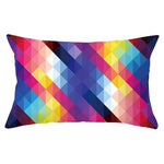 coussin rectangulaire géométrique multicolore décoration intérieure moderne polyester confortable 30x50cm fixations