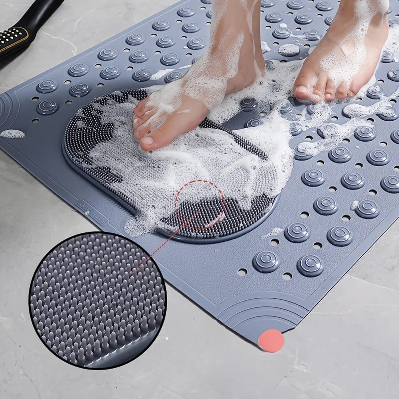 tapis bain pvc antidérapant vert clair texture cercles picots moderne sécurité douche