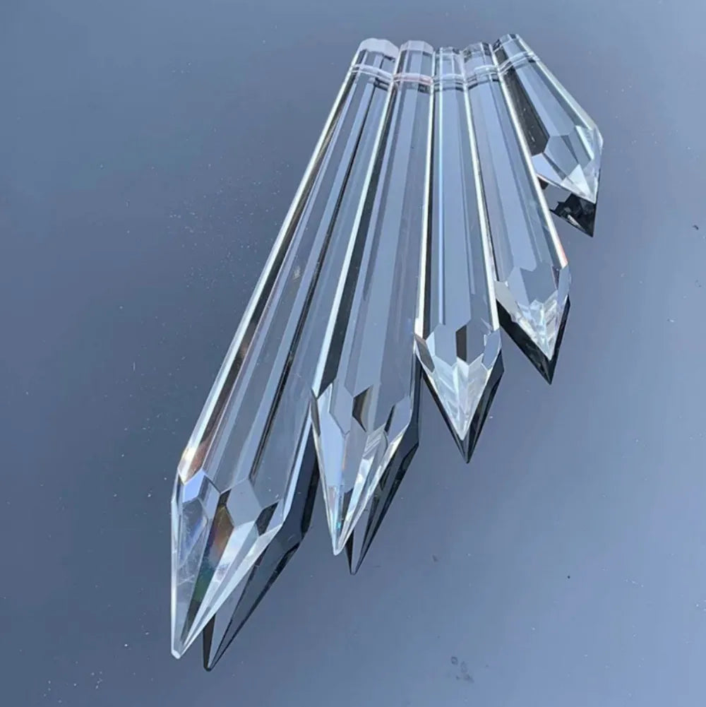 crystal icicle pendant transparent facettes moderne lustre 76mm 16mm pièces