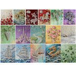 tableau decoratif art contemporain floral animalier abstrait diy resine opaque 35x45cm