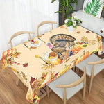 nappe rectangulaire automnale citrouille glands maïs feuilles table décoration maison serviettes fourchettes assiettes