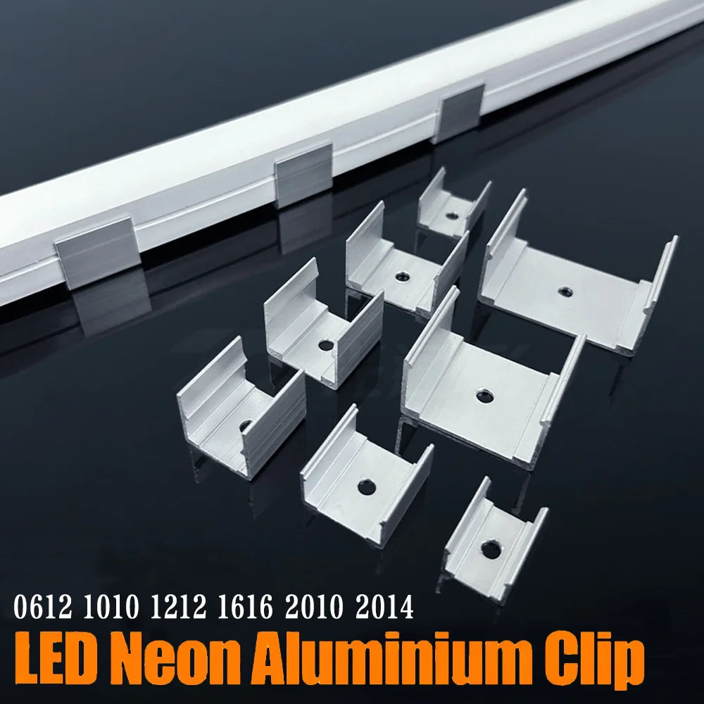 clip fixation bande led aluminium connecteur support tube néon argenté accessoires éclairage intérieur