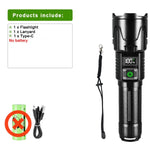 lampe torche rechargeable led puissante zoom camping pêche exploration résistante étanche multifonctionnelle
