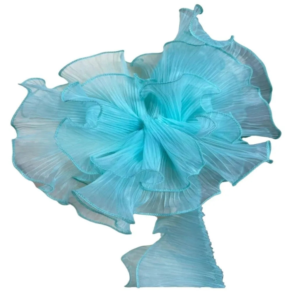 tissu plissé rose clair vert fluo bleu décoration élégante semi transparent fronces dentelle polyester