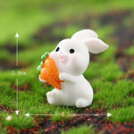 figurines lapins blancs cartoonesques carottes paniers résine décorations extérieures miniatures