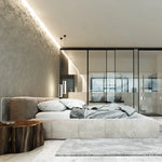 lit moderne velours gris chambre coucher bois minimaliste italien 1800mm