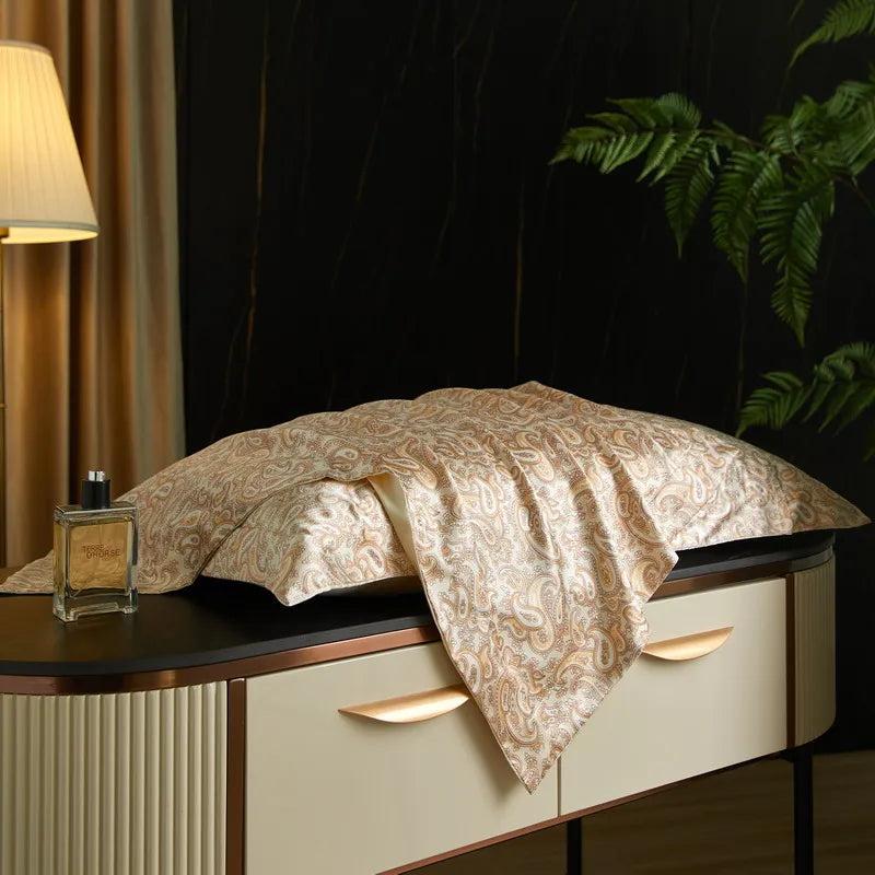 drap lit vert clair blanc motif feuilles bambou coton doux coton naturel