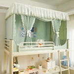 lit mezzanine moustiquaire vert pastel polyester plié anti moustiques extérieur campement moderne douillet uni