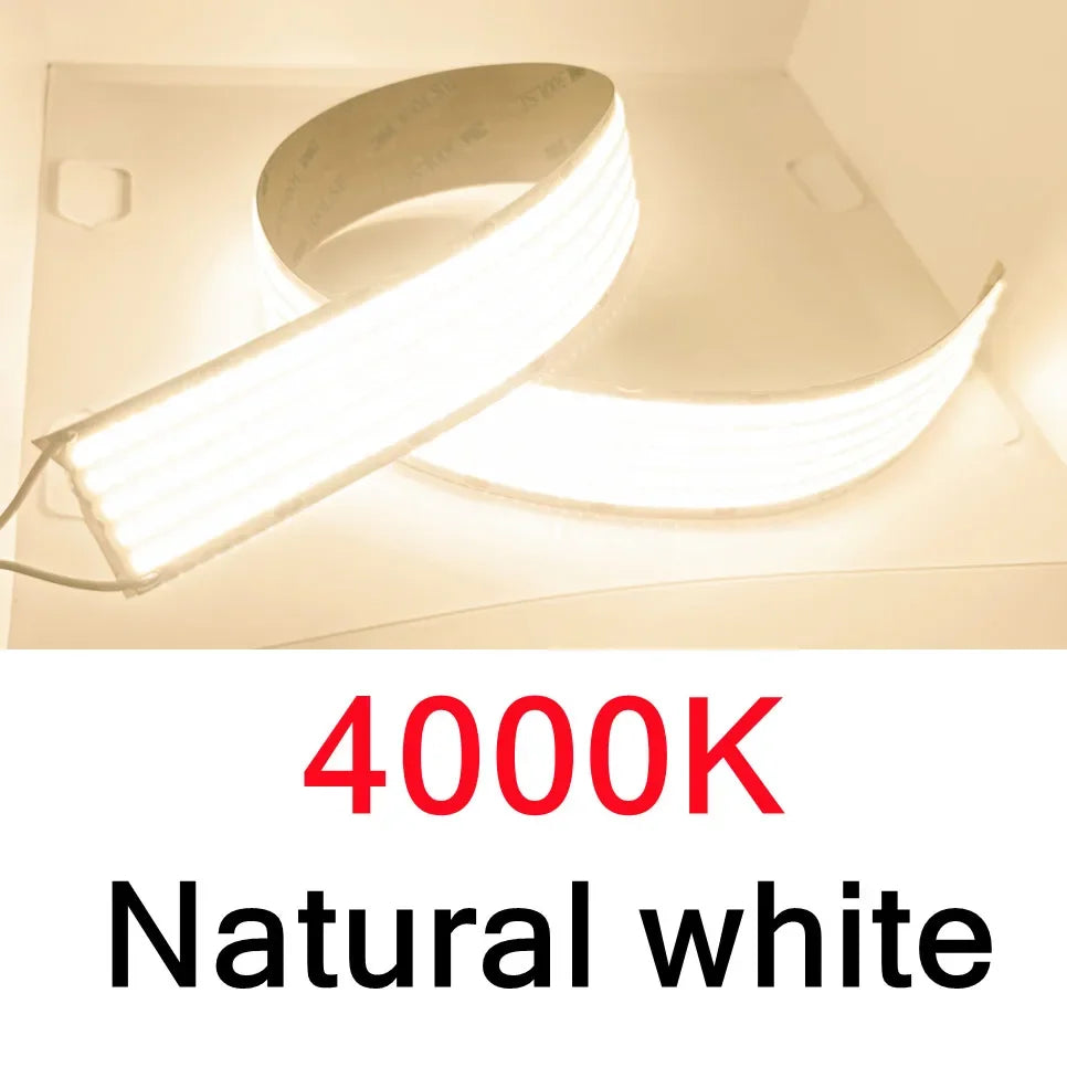 ruban led cob flexible 24v blanc chaud naturel froid rétroéclairage tv intérieur chambre