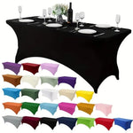 housse table réutilisable noire rectangle fêtes anniversaires pastorale solide polyester multifonctionnelle