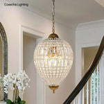lustre suspension vintage doré cristal élégant rétro strass transparent chambre salle manger