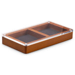 boîtes bijoux marron clair texture bois modernes yeillets colliers bagues montre
