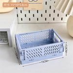 paniers pliables moderne bleu clair rose vert orange gris grille barreaux poignées détachables articles